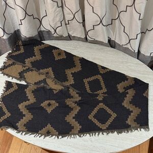 Wilfred Black and Brown Geometric Scarf